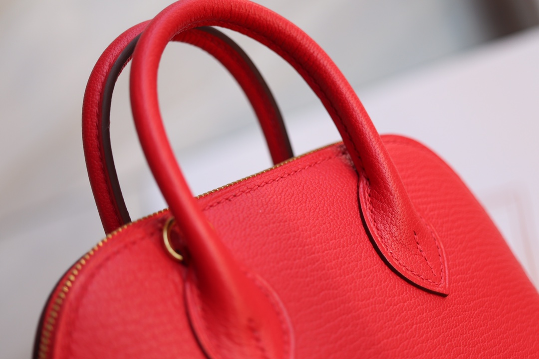 에르메스 미니 볼리드백 레드 금장 염소가죽